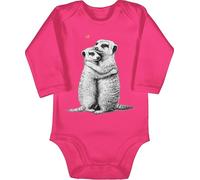 Shirtracer Baby Body langarm Mädchen Junge - Ich liebe dich Geschenke Erdmännchen Paar Geschenk Pärchen Geschenke Liebe I Paare Geschenk - 3/6 Monate - Fuchsia - mit herz