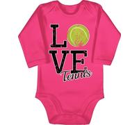 Shirtracer Baby Body Langarm - Sport & Bewegung - Love Tennis - 3/6 Monate - Fuchsia - 25. geburtstag für tennisspieler bodys babybody
