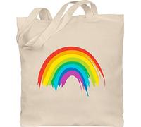 Shirtracer Baumwolltasche - Kleidung Pride Flag - Regenbogen LGBT & LGBTQ - Unisize - Naturweiß - jutebeutel trans jute bag csd rainbow beutel tasche tote lesbian christopher street day beuteltasche