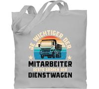 Shirtracer - Baumwolltasche - Trucker Taschen - Je wichtiger der Mitarbeiter, desto größer der Dienstwagen - LKW Fahrer Geschenk