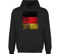 Shirtracer Hoodie Herren Pullover Männer - Fußball EM - Deutschland WM Adler Flagge Germany - 5XL - Schwarz - Fussball Kleidung Europameisterschaft deutsche Hoodies fu Ball Deutscher Kapuzenpullover