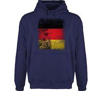 Shirtracer Hoodie Herren Pullover Männer - Fußball EM - Deutschland WM Adler Flagge Germany - XS - Navy Blau - Fussball Kleidung Europameisterschaft deutsche Hoodies fu Ball Deutscher Kapuzenpullover