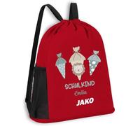 Shirtracer JAKO Multibag One personalisiert Schultüte Tierkopf | Rot, 30 x 45 cm, Schulanfang, Einschulung, Kindergarten, Sportbeutel, Geschenkidee, Kinder