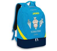 Shirtracer JAKO Rucksack Iconic personalisiert Schultüte mit Tierkopf | JAKO Blau / Marine / Neongelb, 32 l, Einschulung, Schulanfang, Schulkind, Erstklässler, Sport, Schuhfach, Kinder, Nassfach