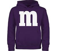 Shirtracer Kinder Hoodie Jungen Mädchen - Karneval Fasching - Gruppen M und M Aufdruck I M&M Kostüm Gruppe I MundM & M I MM I Fastnacht I Fasnacht I Fasnet - 152 (12/13 Jahre) - Lila