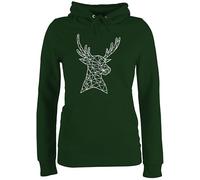 Shirtracer Pullover Damen Hoodie Frauen - Kompatibel mit Oktoberfest - Hirschmotiv I Hirsch I Deer - M - Dunkelgrün - trachtenhoody bayrische weißer Hoodies trachtenpullover bayrisch hoddis Tracht