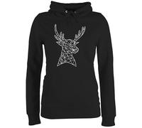 Shirtracer Pullover Damen Hoodie Frauen - Kompatibel mit Oktoberfest - Hirschmotiv I Hirsch I Deer - S - Schwarz - trachtenhoody bayrische weißer Hoodies trachtenpullover bayrisch hoddis Tracht