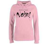 Shirtracer Pullover Damen Hoodie Frauen - Statement - Bevor du fragst Nein I Lustiger Spruch Arbeit Geschenk Kollegen - L - Hellrosa - Statements Sagen Hoodies sprüche für