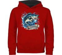 Shirtracer - Pullover Kinder Hoodie Jungen Mädchen - Angeln - Fishing is My Therapy - Fischer Geschenk