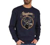Shirtracer - Sweater Pullover Sweatshirt Herren Damen - Kompatibel mit Oktoberfest - Lausbua Hirsch Hirschgeweih Lausbub