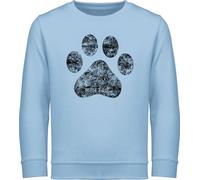 Shirtracer Sweatshirt Kinder Pullover für Jungen Mädchen - Tiermotiv Animal Print - High Five Hunde Pfote - 152 (12/13 Jahre) - Hellblau - tiermotive Pfoten Pulli tiermotiven hundepfote Sweater Tier