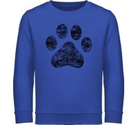 Shirtracer Sweatshirt Kinder Pullover für Jungen Mädchen - Tiermotiv Animal Print - High Five Hunde Pfote - 152 (12/13 Jahre) - Royalblau - tiermotive Pfoten Pulli tiermotiven hundepfote Sweater Tier