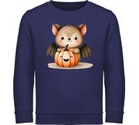 Shirtracer - Sweatshirt Pullover für Jungen Mädchen - Süße Fledermaus mit Kürbis | Herbstliches und niedliches Motiv | Halloween und Herbstdeko | Herbstliches Baby und Kinder Design