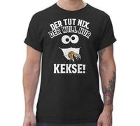 Shirtracer - T-Shirt Herren - Karneval & Fasching - Der TUT nix Der Will nur Kekse I Krümelmonster I Cookie Monster I Keksmonster