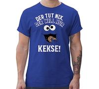 Shirtracer - T-Shirt Herren - Karneval & Fasching - Der TUT nix. Der Will nur Kekse! - weiß/schwarz