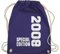 Shirtracer Turnbeutel Rucksack - 18. Geburtstag - Special Edition 2008 - Unisize - Lila - geschenke für mädchen ab 18 jahren zum volljährig 2005 beutel geschenk junge 18ten 2004 stoffbeutel jährige