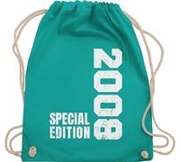 Shirtracer Turnbeutel Rucksack - 18. Geburtstag - Special Edition 2008 - Unisize - Türkis - geschenke für mädchen ab 18 jahren zum volljährig 2005 beutel geschenk junge 18ten 2004 stoffbeutel jährige