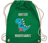 Shirtracer Turnbeutel Rucksack - Bruder - Taschen - Großer Brudersaurus - Unisize - Grün - geschenk für geschwisterkinder grosser brother brüder beutel großen tasche big bro baby juterucksack
