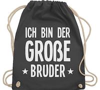 Shirtracer Turnbeutel Rucksack - Großer - Taschen - Ich bin der große Bruder - Unisize - Dunkelgrau - geschenke fuer grossen grosser geschenk brother beutel tasche big bro stoffbeutel bruder