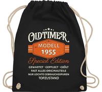 Shirtracer Turnbeutel Rucksack - Oldtimer Modell 1955 Special Edition I Geschenk 70. Geburtstag I Siebzigster - Unisize - Schwarz - 70er 70 jahre 1953 70.geburtstag 70ster 70ste 70-er siebzig te zum