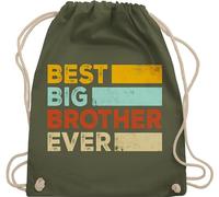 Shirtracer Turnbeutel Rucksack - Taschen - Best Big Brother Ever Bester großer Bruder aller Zeiten Geschenk - Unisize - Olivgrün - grosser große brüder tasche bruder für großen grosse 2023