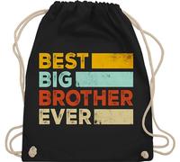 Shirtracer Turnbeutel Rucksack - Taschen - Best Big Brother Ever Bester großer Bruder aller Zeiten Geschenk - Unisize - Schwarz - grosser große brüder tasche bruder für großen grosse 2023 größeren