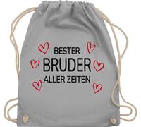 Shirtracer Turnbeutel Rucksack - Taschen - Bester Bruder aller Zeiten | Geschenke für Bruder Geschenk | Beste Bruder Geschenk | Geburtstagsgeschenk für Bruder - Unisize - Hellgrau - brüder brother