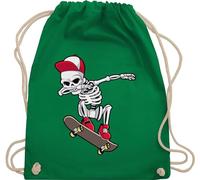 Shirtracer Turnbeutel Rucksack - Taschen - Dabbing Skelett Skateboard | Dab Skelett Skater Cool - Unisize - Grün - mit skate