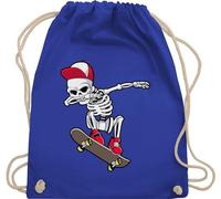 Shirtracer Turnbeutel Rucksack - Taschen - Dabbing Skelett Skateboard | Dab Skelett Skater Cool - Unisize - Royalblau - mit skate