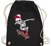 Shirtracer Turnbeutel Rucksack - Taschen - Dabbing Skelett Skateboard | Dab Skelett Skater Cool - Unisize - Schwarz - mit skate