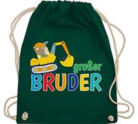 Shirtracer Turnbeutel Rucksack - Taschen - Großer Bruder Bagger I Grosser Bruder Geschenk - Unisize - Dunkelgrün - tasche brother bro sportbeutel große brüder brüderchen turnsackerl bruder