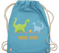 Shirtracer Turnbeutel Rucksack - Taschen - Großer Bruder Dinosaurier - Unisize - Hellblau - geschwister geschenke für 3 grosser geschenk brother brüder juterucksäcke zur geburt tasche big bro große