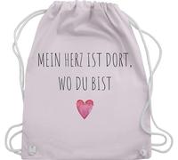 Shirtracer Turnbeutel Rucksack - Taschen - Mein Herz ist dort wo du bist I Pärchen Geschenk zum Valentinstag für ihn Geschenke für sie Paare Weihnachten Paar Geschenke Liebe - Unisize - Pastell Rosa