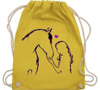 Shirtracer Turnbeutel Rucksack - Taschen - Pferd und Reiterin Geschenk Pferde Mädchen I Pferd Geschenk für Pferdeliebhaber I Reiten Mädchen Geschenke für Pferdefreunde I Reitlehrerin - Unisize - Gelb