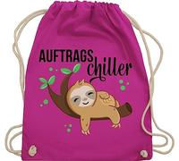 Shirtracer Turnbeutel Rucksack - Tiermotiv Animal Print - Auftragschiller mit Faultier schwarz - Unisize - Fuchsia - geschenk kinderrucksack tier tiermotive beutel taschen tiermotiven tieren tiere