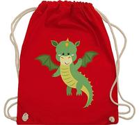 Shirtracer Turnbeutel Rucksack - Tiermotiv Animal Print - Drache - Unisize - Rot - kindergartentasche kinderrucksack tier tiermotive drachen juterucksäcke beutel für kindergarten tiere tiermotiven