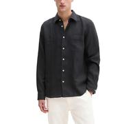 Langarmhemd MARC O'POLO "aus reinem Leinen", Herren, Gr. 3XL, Normalgrößen, schwarz, Obermaterial: 100% Leinen, unifarben, regular fit normal, Doppelmanschette, Hemden (51478320-XXXL) schwarz