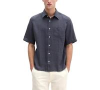 Kurzarmhemd MARC O'POLO "aus reinem Leinen", Herren, Gr. XL, Normalgrößen, faded blau, Obermaterial: 100% Leinen, unifarben, regular fit normal, normaler Saum, Hemden (90012443-XL) faded blau