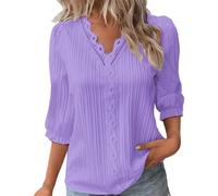 Shirts Damen, Boho Tunika Damen Indian Style, Spitzen Oberteile Elegante Blusen Tuniken Tops Sommer Basic Shirt 3/4 Arm Bluse Tunika Große Größen Urlaub Must Haves