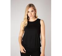 Shirttop BASE LEVEL "Yasmin", Damen, Gr. 36, schwarz, Jersey, Obermaterial: 94% Viskose, 6% Elasthan, unifarben, figurumspielend hüftlang, Rundhals, Tops Shirttop, 1-Kopfverschluss im Nacken (47896434