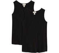 Shirttop BONPRIX, Damen, Gr. 36/38 (S), schwarz, Jersey, Obermaterial: 95% Viskose, 5% Elasthan, unifarben, A-Linie Po-bedeckend, Rundhals, Tops Shirttop, Longtop in dezenter A-Linie, ärmellos, Viskos