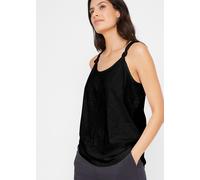 Shirttop BONPRIX, Damen, Gr. 40/42 (M), schwarz, Web, Obermaterial: 100% Baumwolle, unifarben, A-Linie normal, Rundhals, gerader Abschluss, Tops Shirttop, A-Linie Passform, mit Knotendetail an den Trä