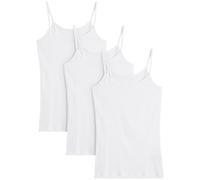 Shirttop BONPRIX, Damen, Gr. 48/50 (XL), weiß (weiß, weiß, weiß), Jersey, Obermaterial: 100% Baumwolle, tailliert, Tops Shirttop, taillierte Passform, ohne Ärmel, aus leichtem Baumwollmaterial (810950