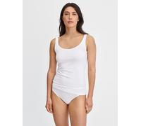 Shirttop CALIDA "Essential Cotton", Damen, Gr. XS (36/38), weiß, Single Jersey, Obermaterial: 95% Baumwolle, 5% Elasthan, figurbetont hüftlang, Rundhals, Tops Shirttop, Baumwoll-Mix, Single Jersey, el