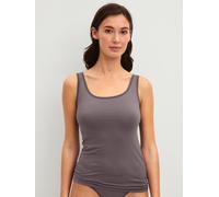 Shirttop CALIDA "Natural Comfort", Damen, Gr. L (48/50), grau (sparrow braun), Single Jersey, Obermaterial: 92% Baumwolle, 8% Elasthan, hüftbedeckend, Rundhals, Tops Shirttop, elastisch, pillingarm, w