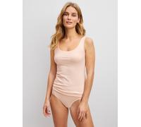 Shirttop CALIDA "Natural Comfort", Damen, Gr. L (48/50), rosa (creole pink), Single Jersey, Obermaterial: 92% Baumwolle, 8% Elasthan, hüftbedeckend, Rundhals, Tops Shirttop, elastisch, pillingarm, wei