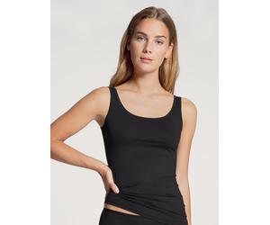 Shirttop CALIDA "Natural Comfort", Damen, Gr. S (40/42), schwarz, Single Jersey, Obermaterial: 92% Baumwolle, 8% Elasthan, unifarben, hüftbedeckend, Rundhals, Tops Shirttop, elastisch, pillingarm, wei