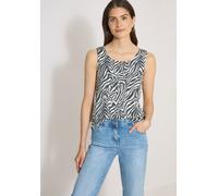 Cecil Damen Top mit Rundhals und Smokdetail in Grün, Gr: M