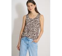 Cecil Damen Top mit Rundhals und Smokdetail in Braun, Gr: XXL