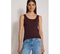 Shirttop CECIL "Style Linda", Damen, Gr. M (40), braun (berry rot), Tops Shirttop, in Unifarbe (55461404-M) berry rot